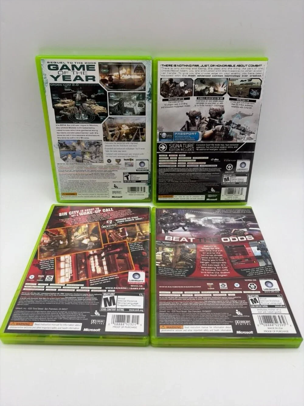 Tom Clancy Xbox 360 Ghost Recon Advanced Warfighter Future Soldier Rainbow 6